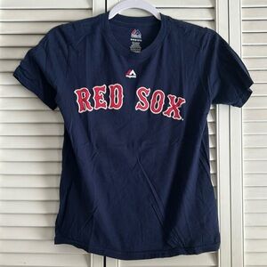 Red Sox Blue Tee Shirt size M 10/12 Smoke Free Home No Rips No Stains
